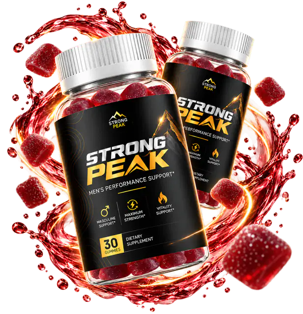 Strong Peak bottles with gummies